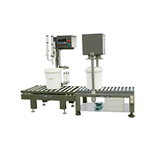 半自動(dòng)電子稱重式灌裝、排氣壓蓋流水線（適用于10－20L中桶）